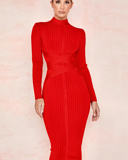 Elegante midi-jurk van Lewes met opstaande kraag