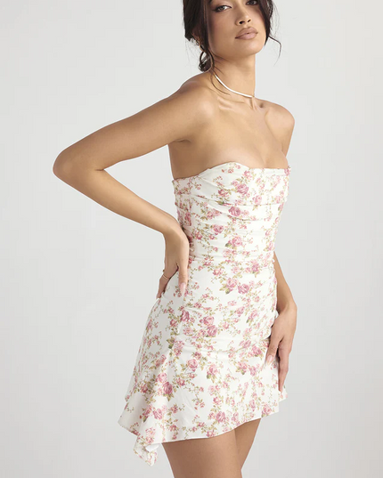 Emely gedrapeerde strapless korsetjurk