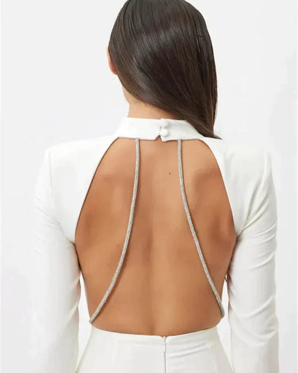 Lange mouwen jurk met strass steentjes