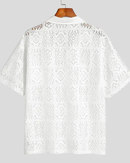 Dun shirt met korte mouwen en manchetten