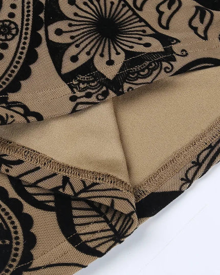 Bodycon mini-jurk met blote rug en print