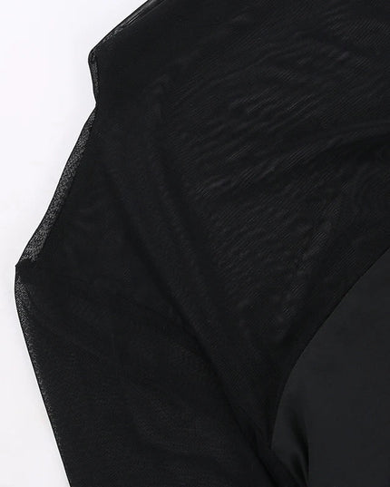 Doorschijnende zwarte bodyconjurk