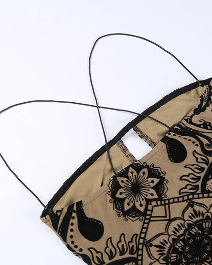 Bodycon mini-jurk met blote rug en print