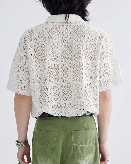 Dun shirt met korte mouwen en manchetten