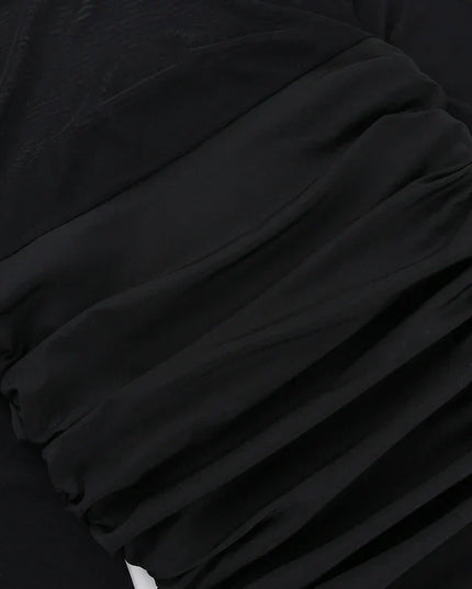 Doorschijnende zwarte bodyconjurk