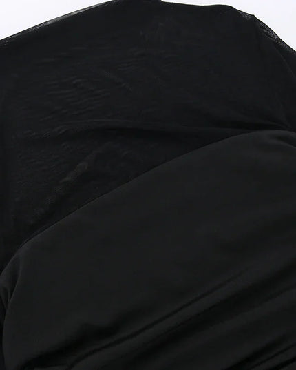 Doorschijnende zwarte bodyconjurk