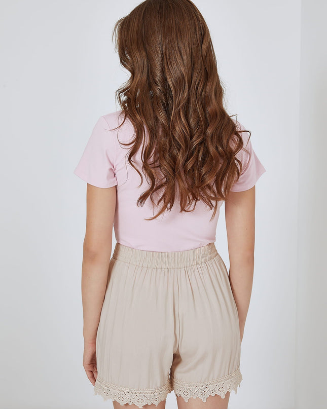Shorts met kanten rand