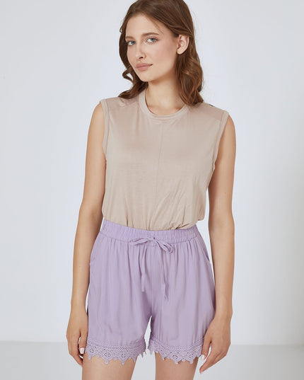 Shorts met kanten rand