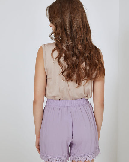 Shorts met kanten rand
