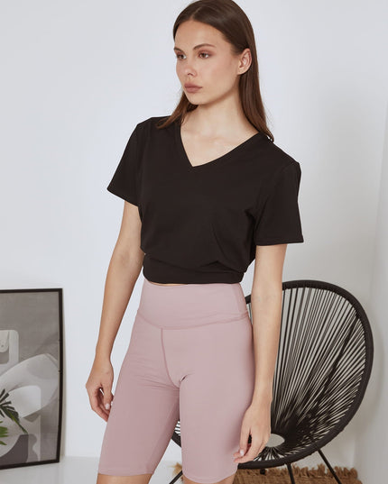 Sportieve, slanke shorts met hoge taille