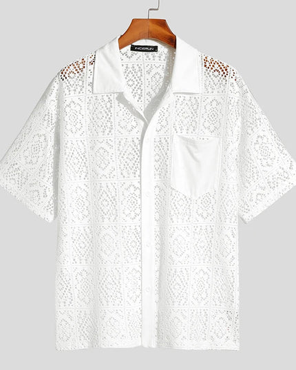 Dun shirt met korte mouwen en manchetten