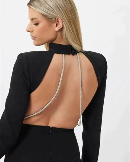 Lange mouwen jurk met strass steentjes