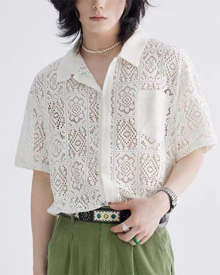 Dun shirt met korte mouwen en manchetten