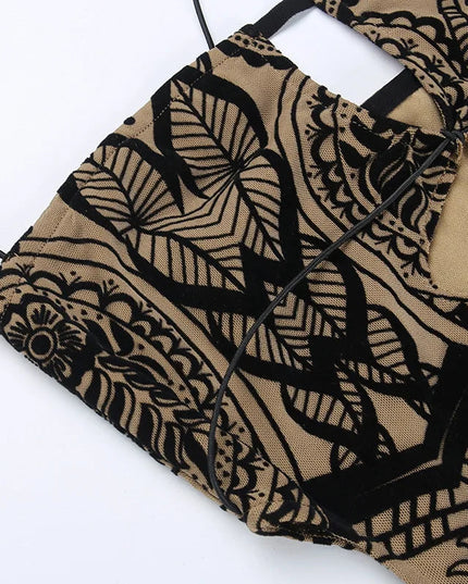 Bodycon mini-jurk met blote rug en print