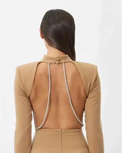 Lange mouwen jurk met strass steentjes