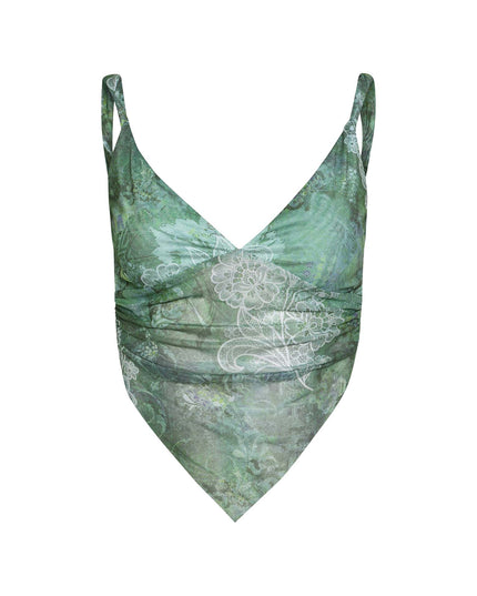 Groene bloemen crop top met rok
