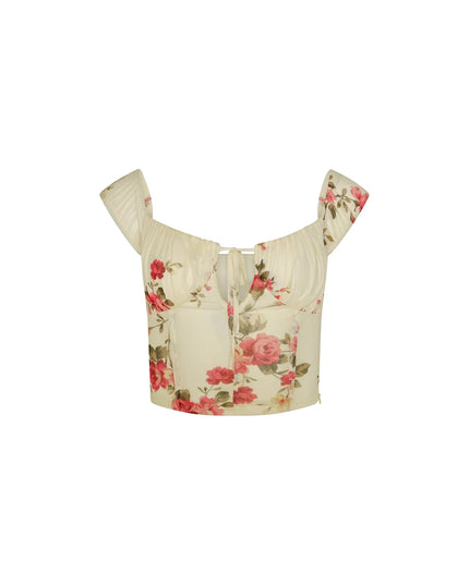 Mouwen Crop top met bloemenprint en wikkelminirok