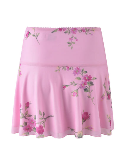 Roze bloementop met minirok