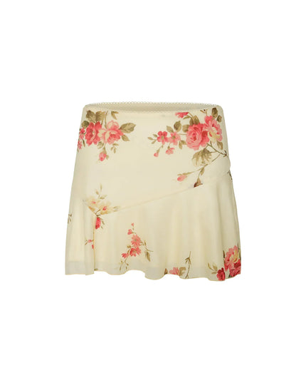 Mouwen Crop top met bloemenprint en wikkelminirok