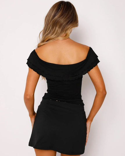 Gedraaide top met lange rok