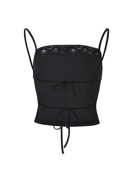 Zwarte crop top met onregelmatige minirok