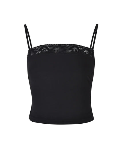 Zwarte crop top met onregelmatige minirok