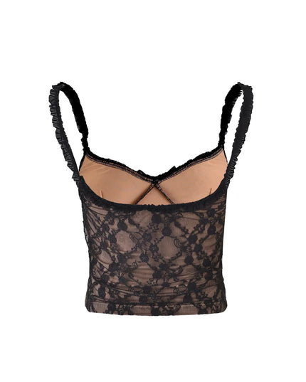 Coquette top met bandjes