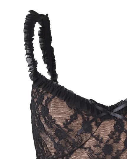 Coquette top met bandjes