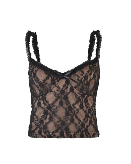 Coquette top met bandjes