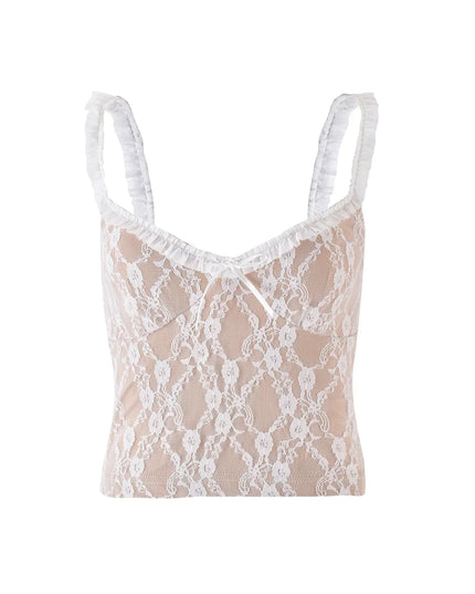 Coquette top met bandjes