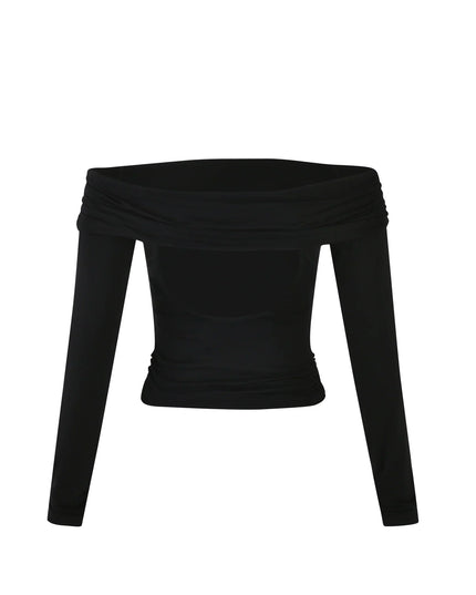 Chique off-shoulder top met uitsparing op de rug