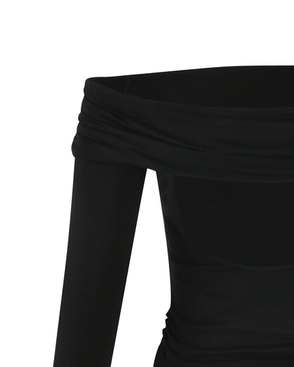 Chique off-shoulder top met uitsparing op de rug