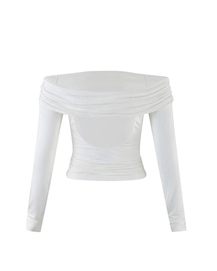 Chique off-shoulder top met uitsparing op de rug