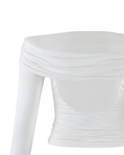 Chique off-shoulder top met uitsparing op de rug