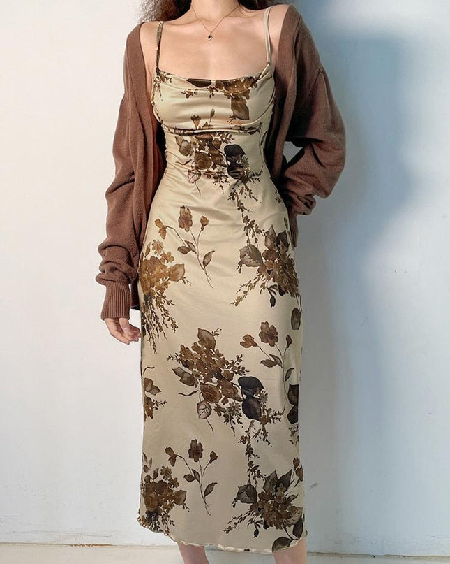 Vintage maxi-jurk met bloemen