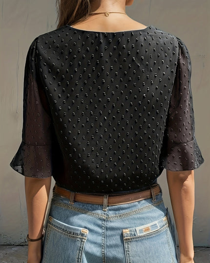Losse blouse met lage mouwen
