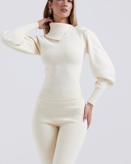 Elegante kasjmiermix trui met broek