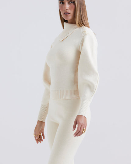 Elegante kasjmiermix trui met broek