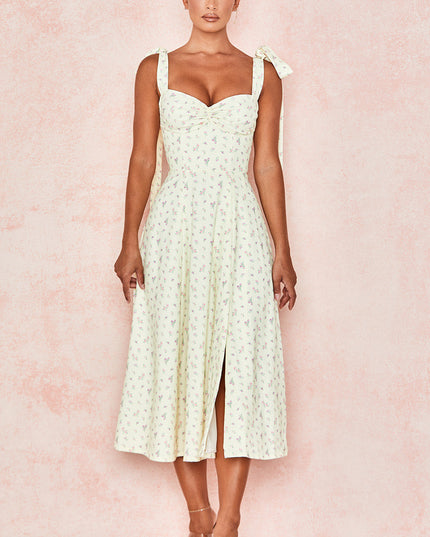 Bloemen midi-zonjurk