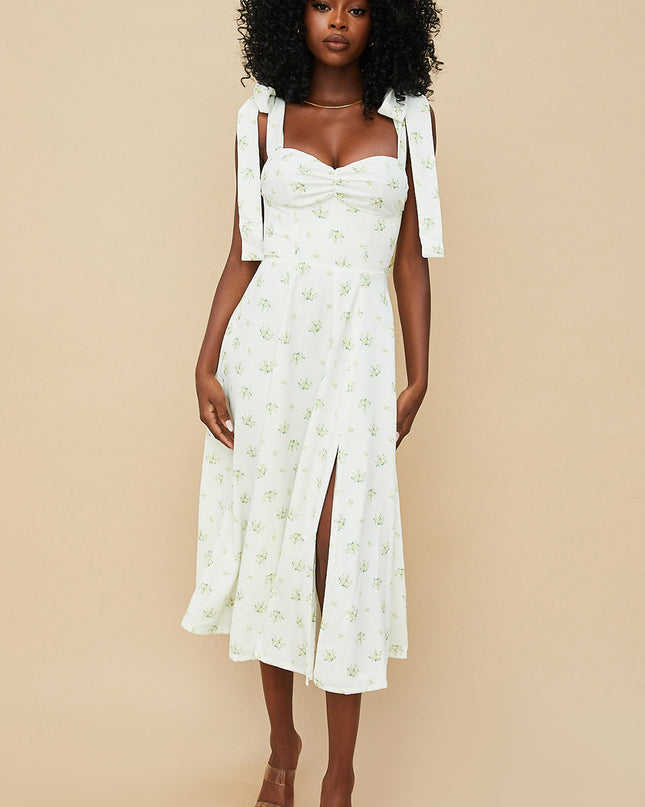 Bloemen midi-zonjurk