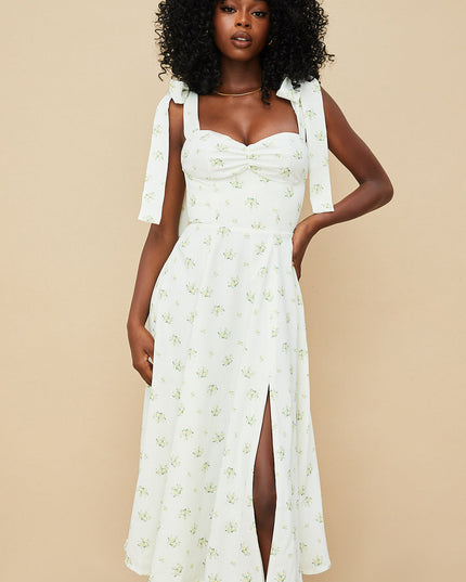 Bloemen midi-zonjurk