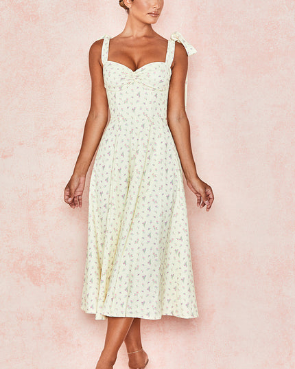 Bloemen midi-zonjurk