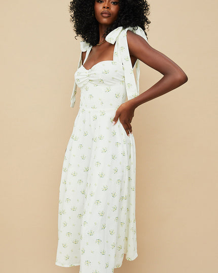 Bloemen midi-zonjurk
