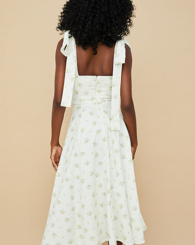 Bloemen midi-zonjurk