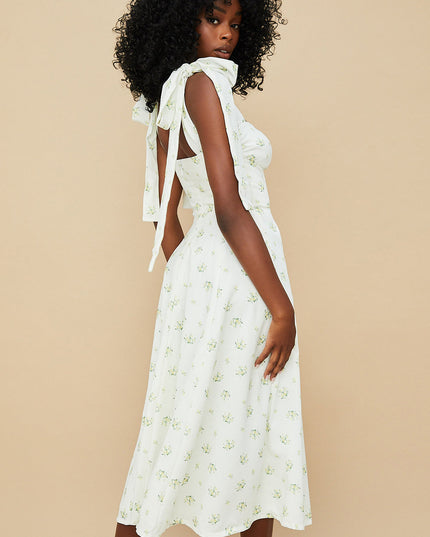 Bloemen midi-zonjurk