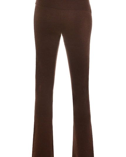 Top en broek van chocoladekleurige kasjmiermix