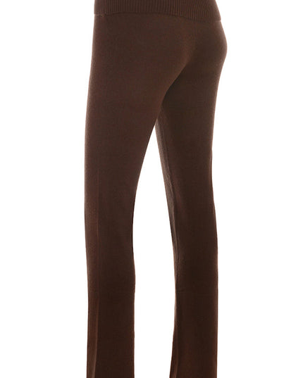 Top en broek van chocoladekleurige kasjmiermix