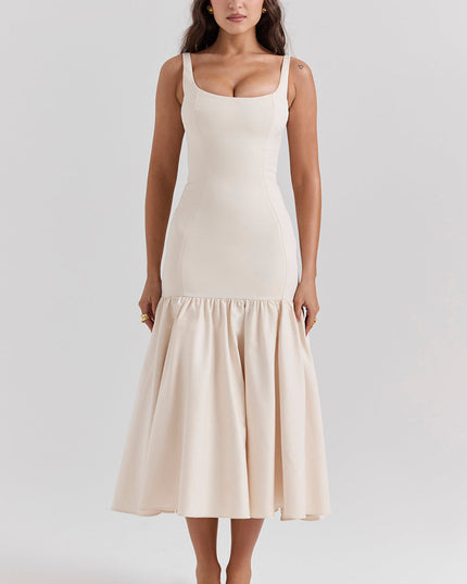 Midi-jurk met verlaagde taille
