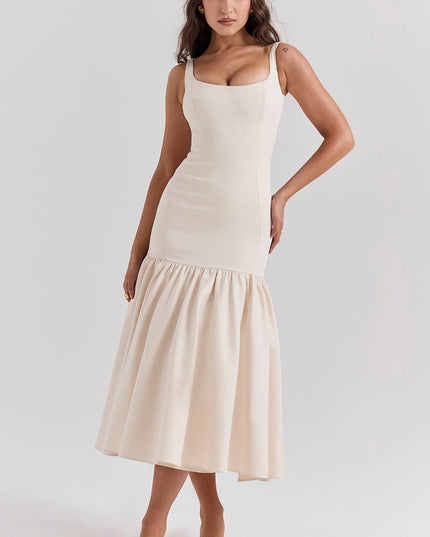 Midi-jurk met verlaagde taille