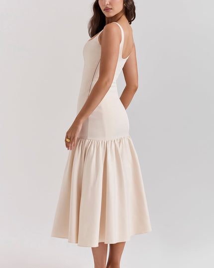 Midi-jurk met verlaagde taille